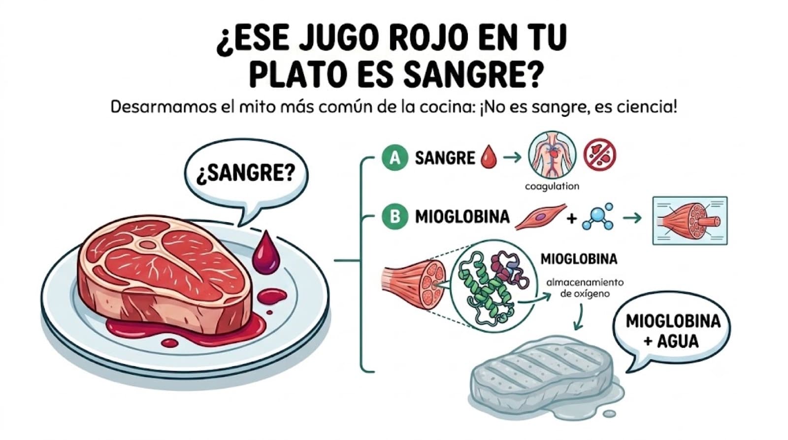 ¿La carne viene con sangre?